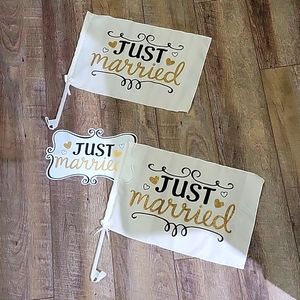 Car wedding flags & magnet